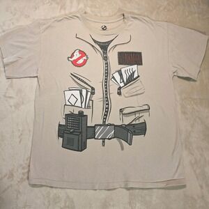 Ghostbusters Venkman Costume Graphic T-Shirt Adult L Beige Movie Uniform 2011
